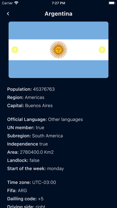 Countries Info A-Z Screenshot