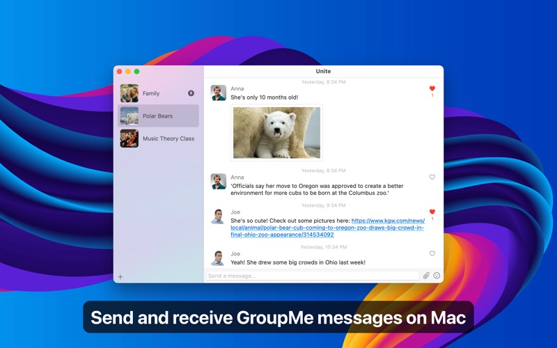 Screenshot #1 pour Unite - GroupMe app