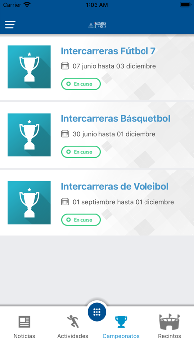 Deportes UFRO Screenshot
