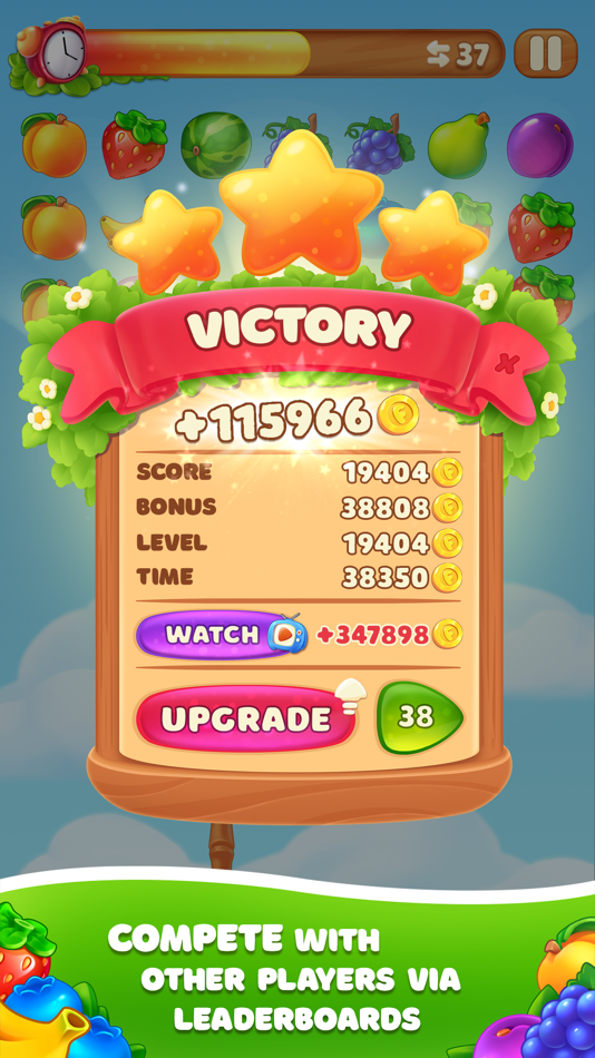 #3. Cluster Fruits: Matching Game (iOS) By: Galymzhan Shakhanov
