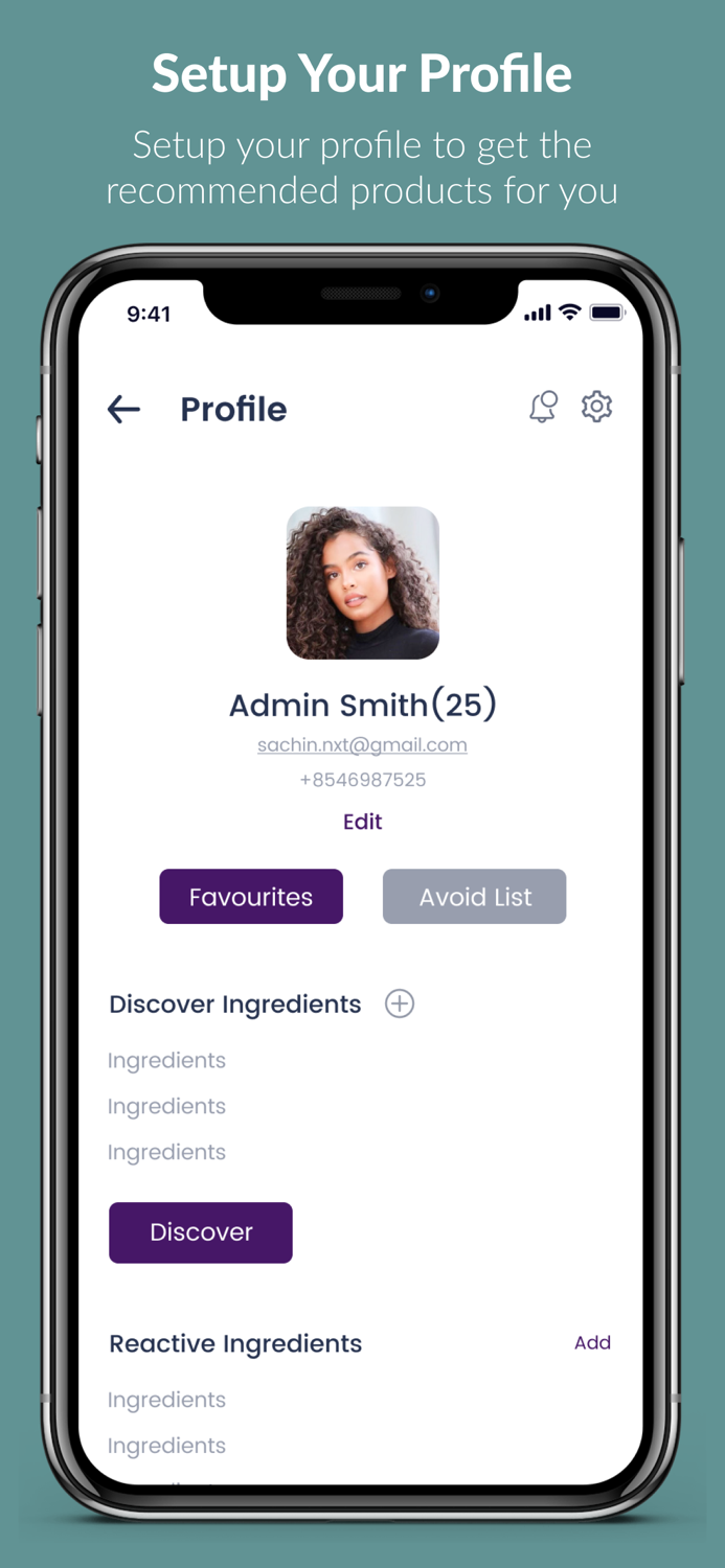 Flares Reactive Ingredient App