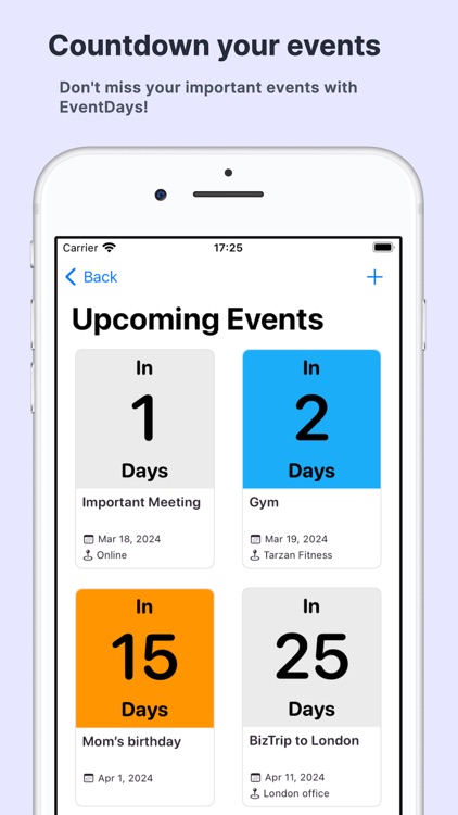 EventDays: Countdown events