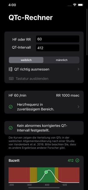 QTc-Rechner im App Store