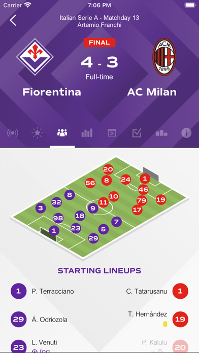 FIORENTINA OFFICIAL APP Screenshot