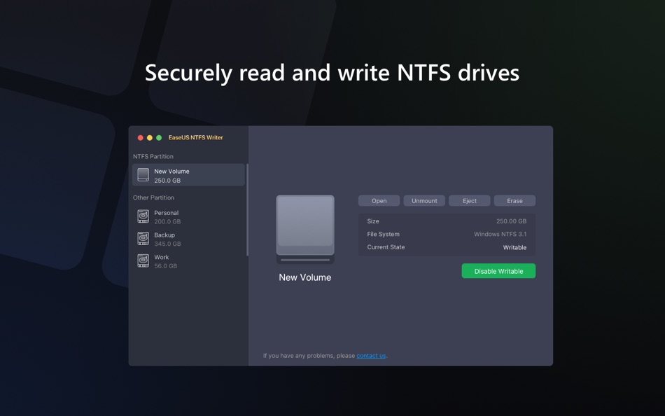 #1. EaseUS NTFS Writer (macOS) 게시자: EaseUS Software