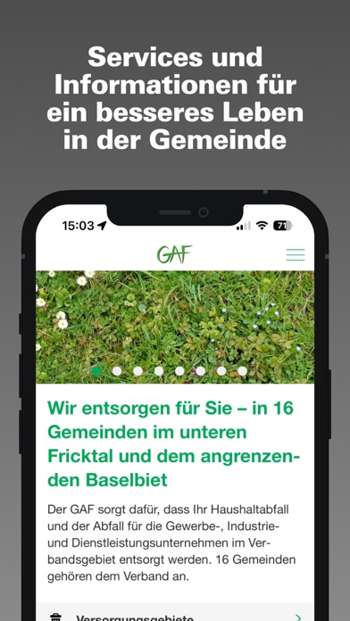GAF Recyclingkalender Screenshot