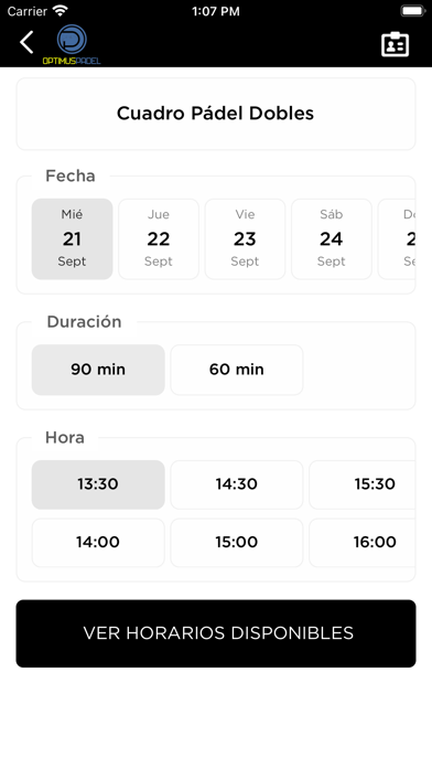 Optimus Padel Screenshot