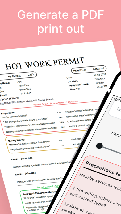 Hot Work Permit Screenshot