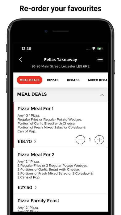 Fellas Takeaway App Screenshot