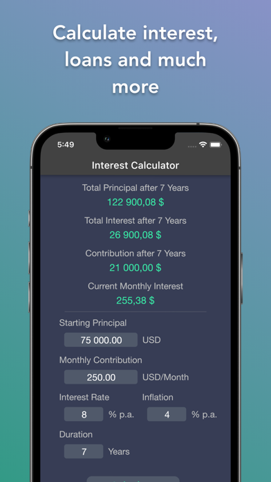 Compound Interest Calculator A Screenshot