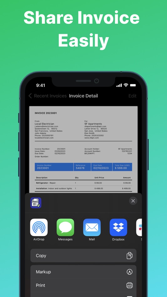 #3. Simple Invoice Maker to Go (iOS) 由: MANIME - Marketing Services