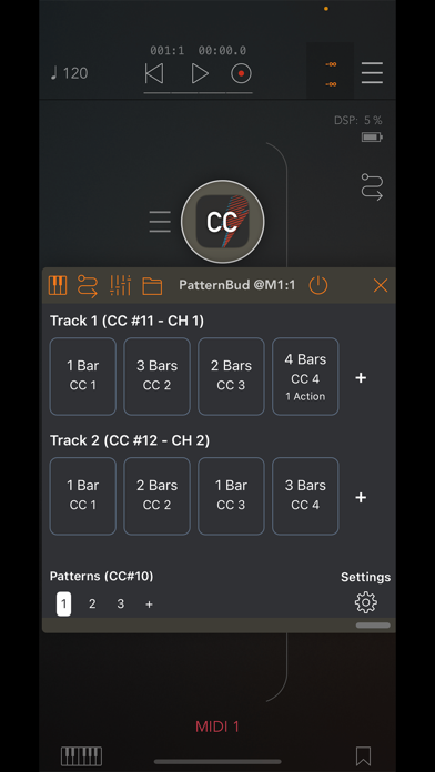 Screenshot #1 pour PatternBud - MIDI CC Sequencer