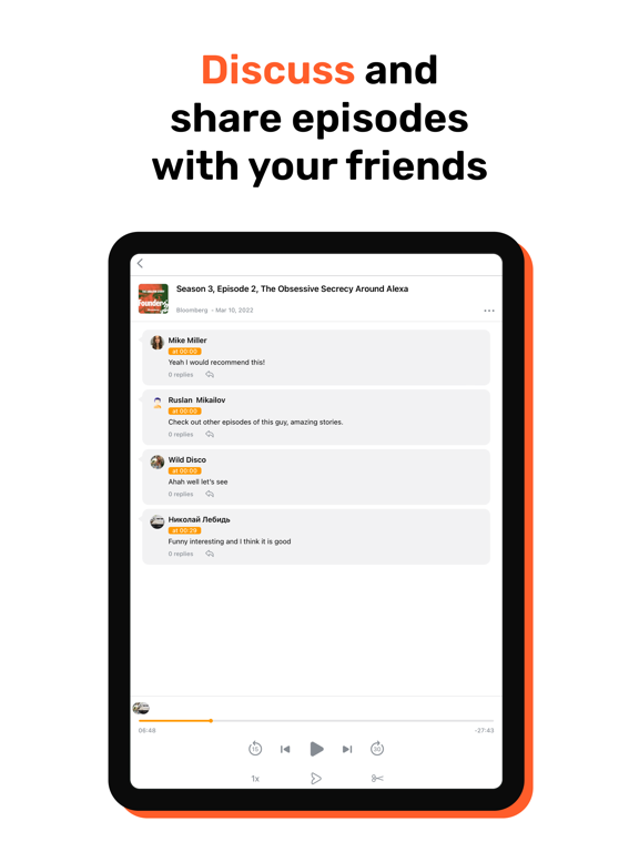 Screenshot #6 pour Divecast: Social Podcast App