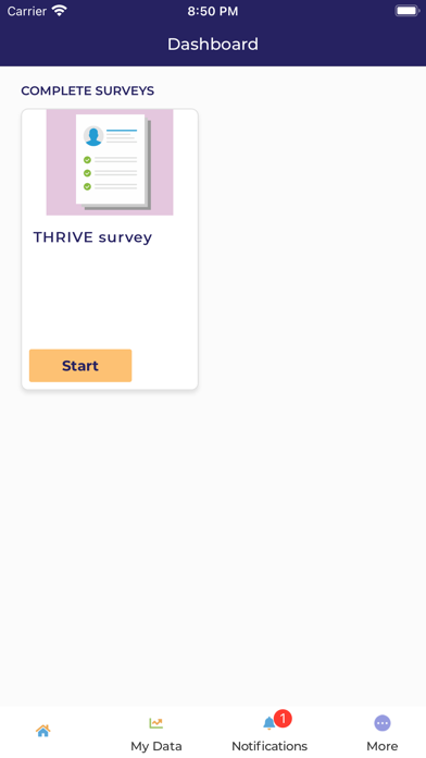 THRIVE Health Study Screenshot
