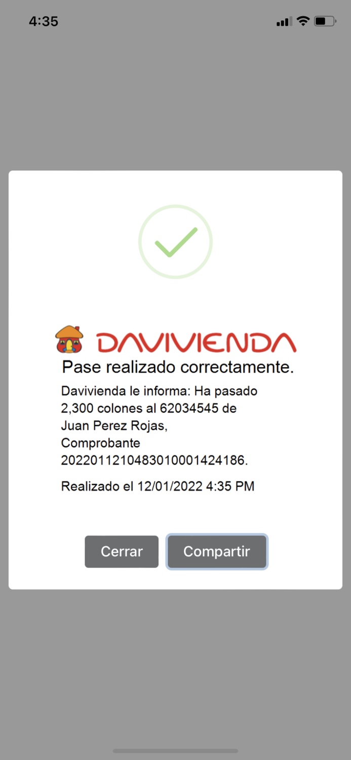 Davivienda SINPE Móvil Línea