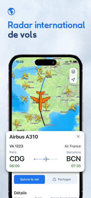 ‎Suivi des vol – Flight Radar Capture d'écran