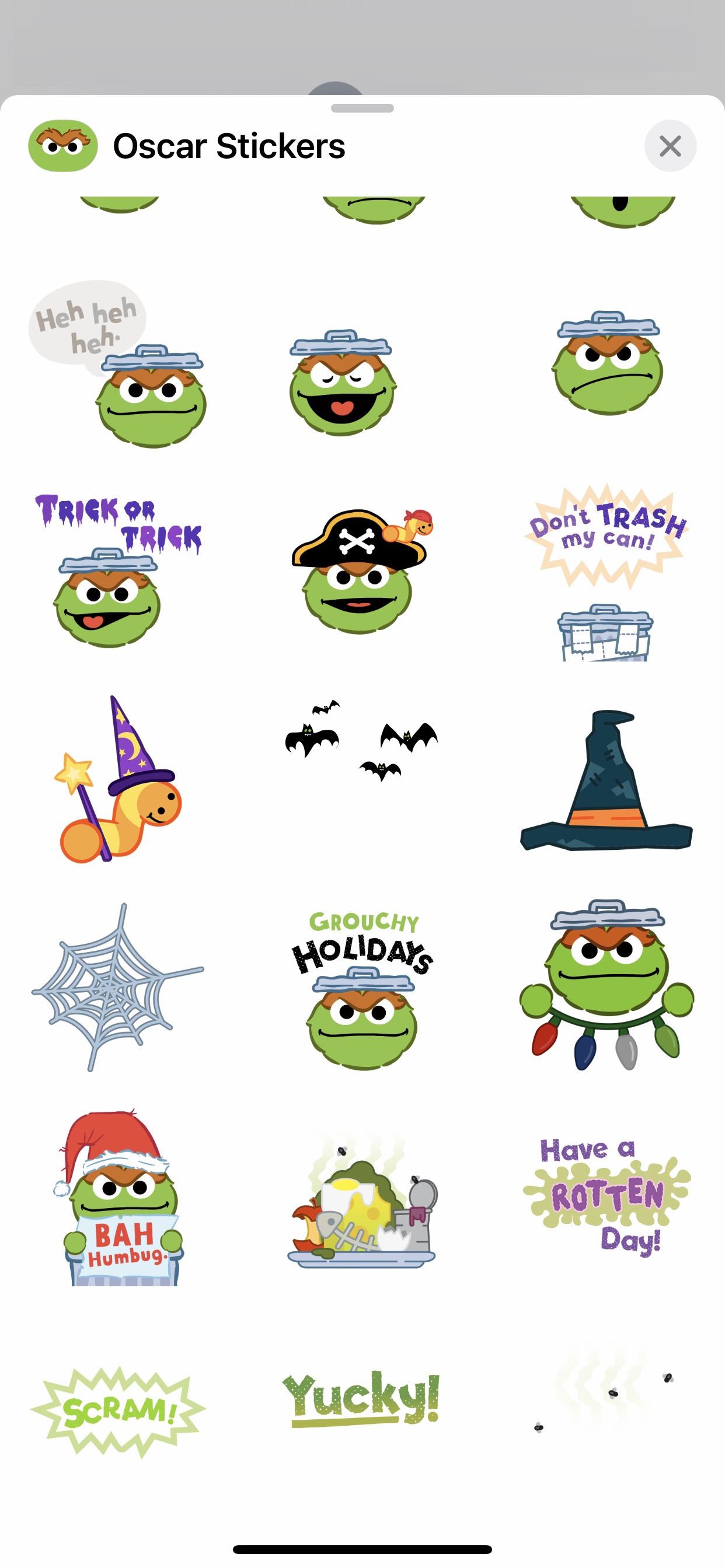 Oscar the Grouch Stickersのおすすめ画像2