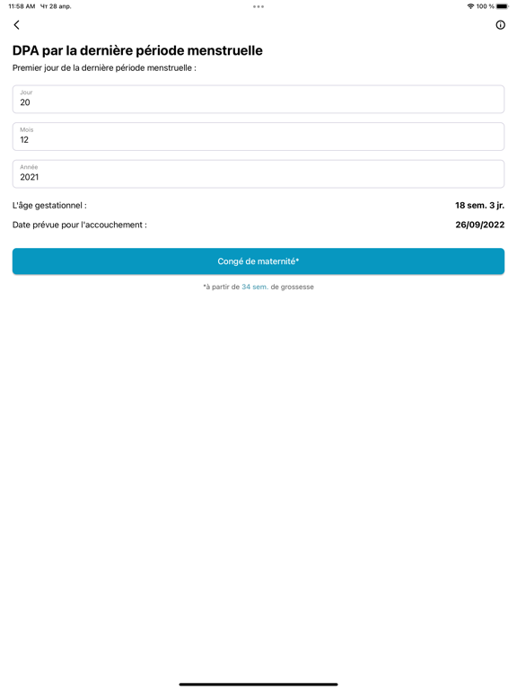 Screenshot #5 pour Calculateur Obstétrique