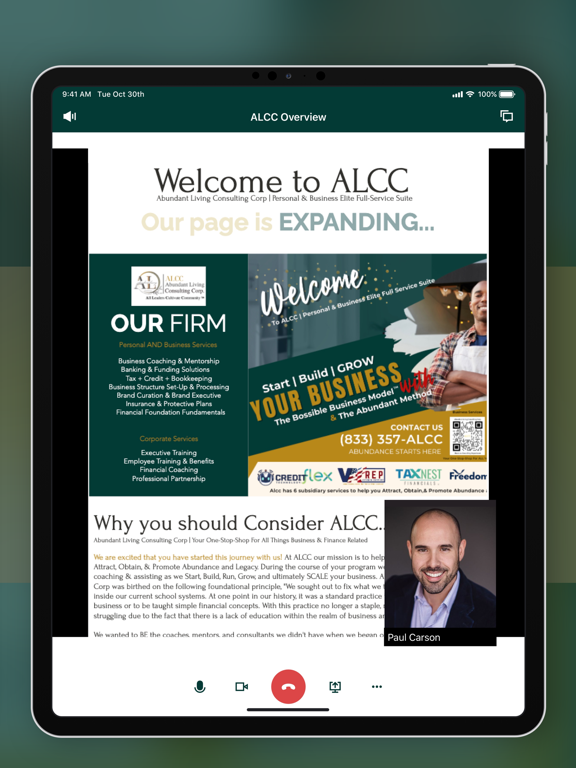 Abundant Living Consulting iPad screenshot 4 - Business app