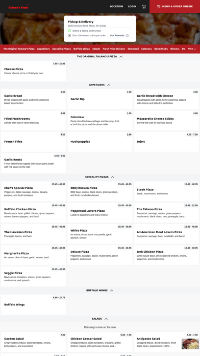 Screenshot 2 of Talamo's Pizza App