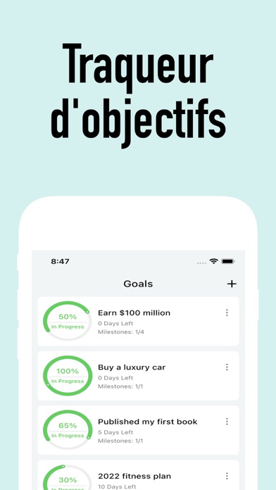 Screenshot #1 pour Traqueur habitudes & objectifs