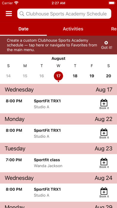 Clubhouse Sports Academy Screenshot