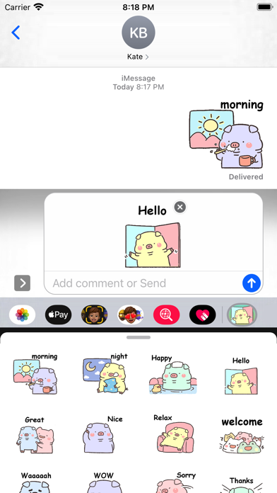 Screenshot #1 pour Friendly Pig Stickers pack