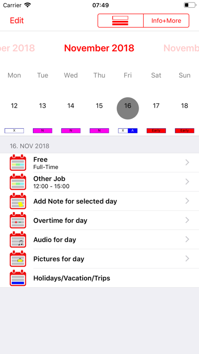 Roster-Calendar Pro Screenshot