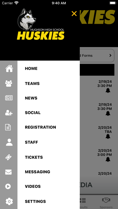 Hughson Huskies Athletics Screenshot