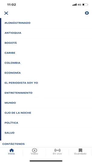 Captura de pantalla de Noticias Caracol en iPhone 4