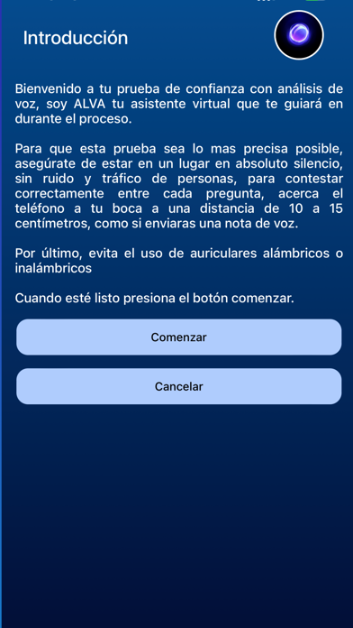 PRUEBAS DE CONFIANZA ALVA Screenshot
