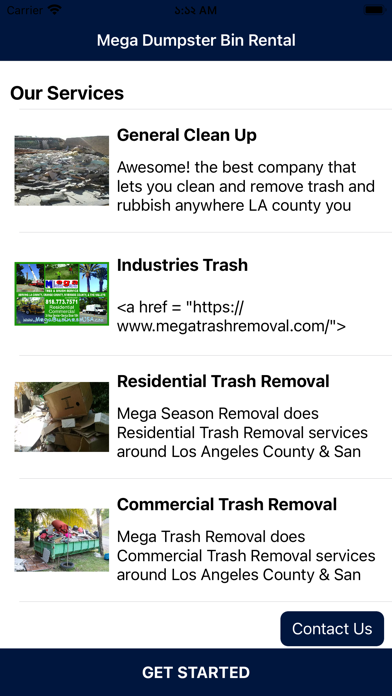 Mega Dumpster Bin Rental Screenshot
