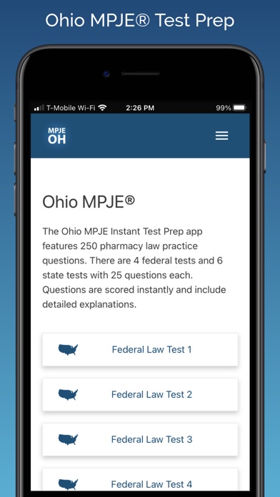 MPJE Ohio Test Prep Screenshot