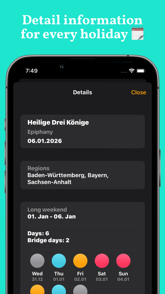 #3. Long Weekends (iOS) 由: Florian Ernst