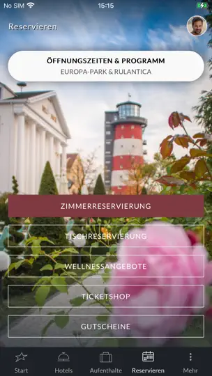 Screenshot von Europa-Park Hotels auf dem iPhone 3