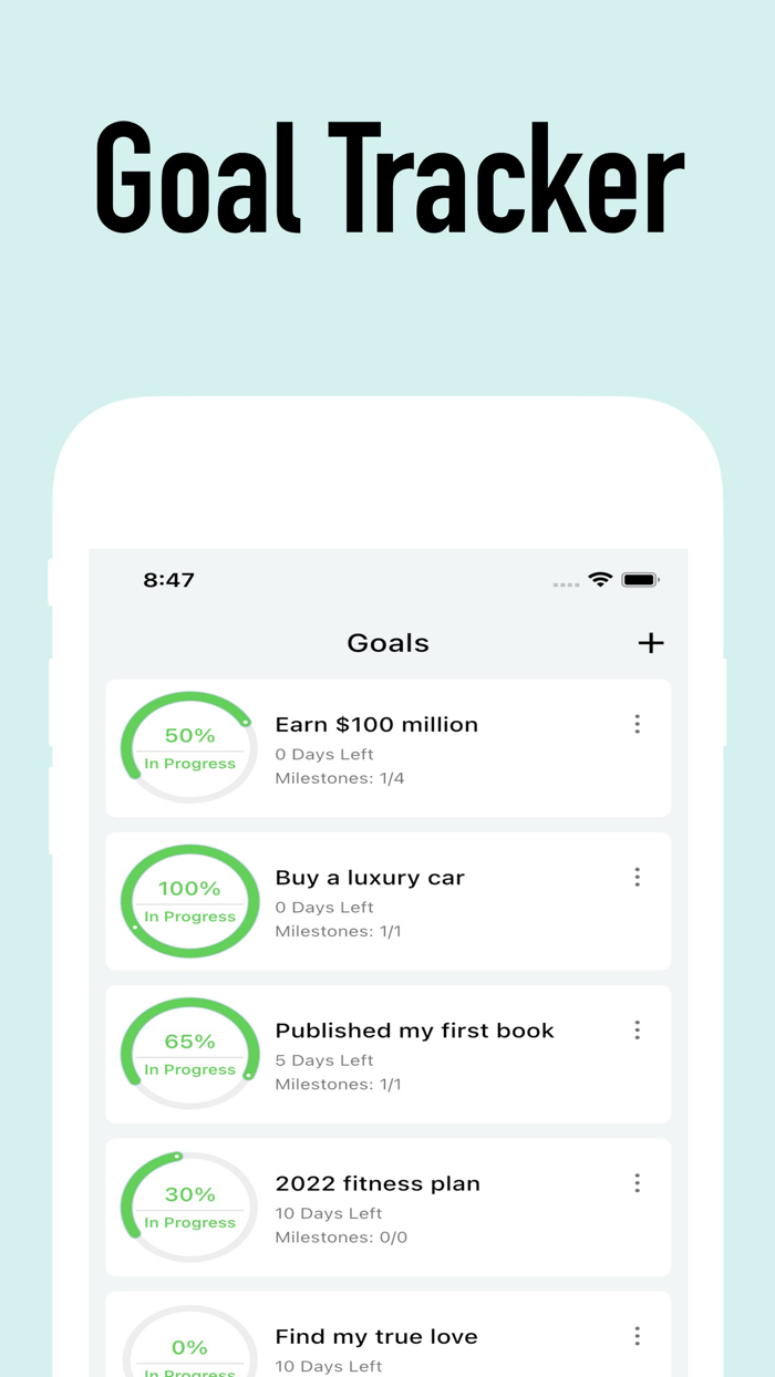 Goal Tracker - Plan Setting