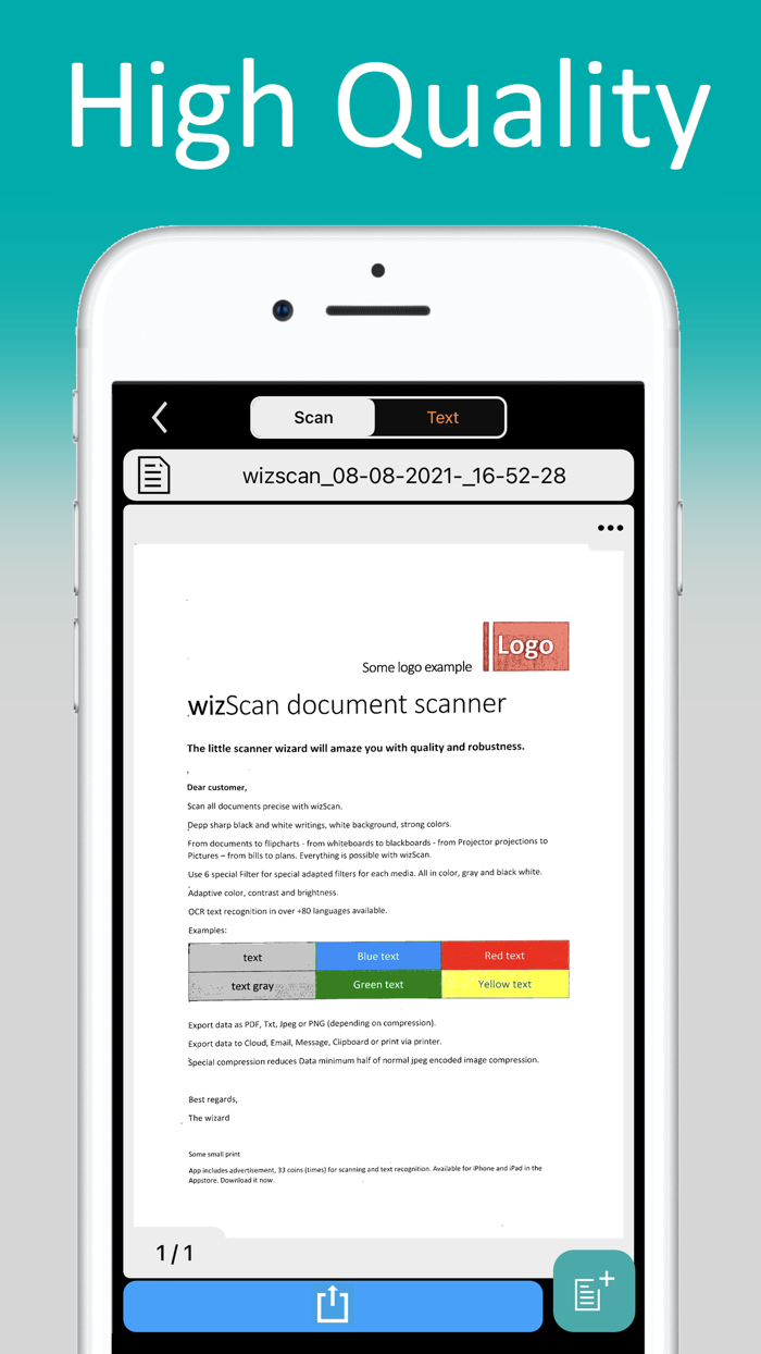 wizScan PDF document scanner