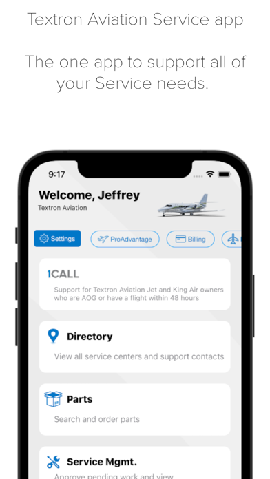 Textron Aviation Service Screenshot
