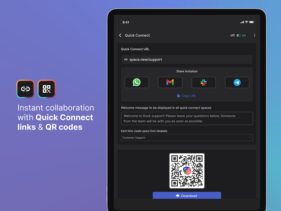 Rock - Messenger, Tasks, Notes iPad screenshot 5 - Productivity app