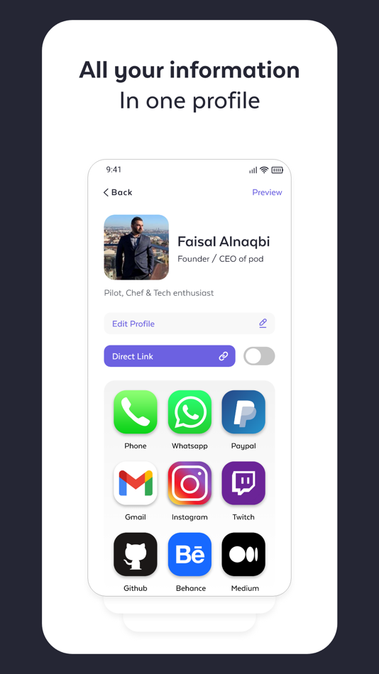 #4. pod – Digital Business Card (iOS) 由: Wolf Management Marketing via Social Media
