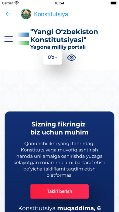 Yangi Konstitutsiya Screenshot