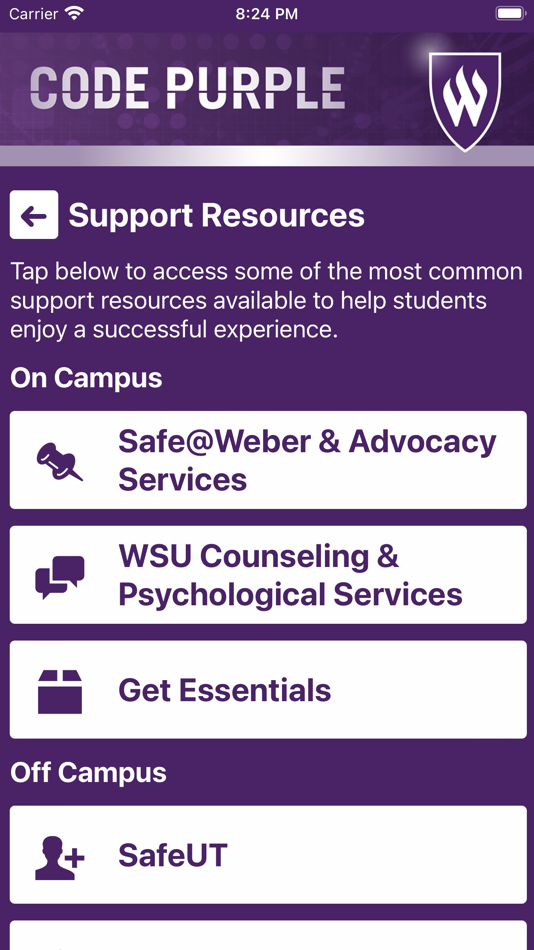#7. WSU Code Purple (iOS) 由: Weber State Univ.