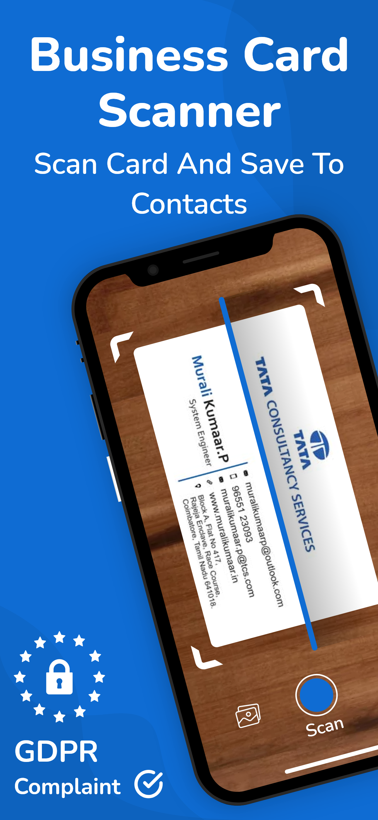 Business Card Scanner + Reader