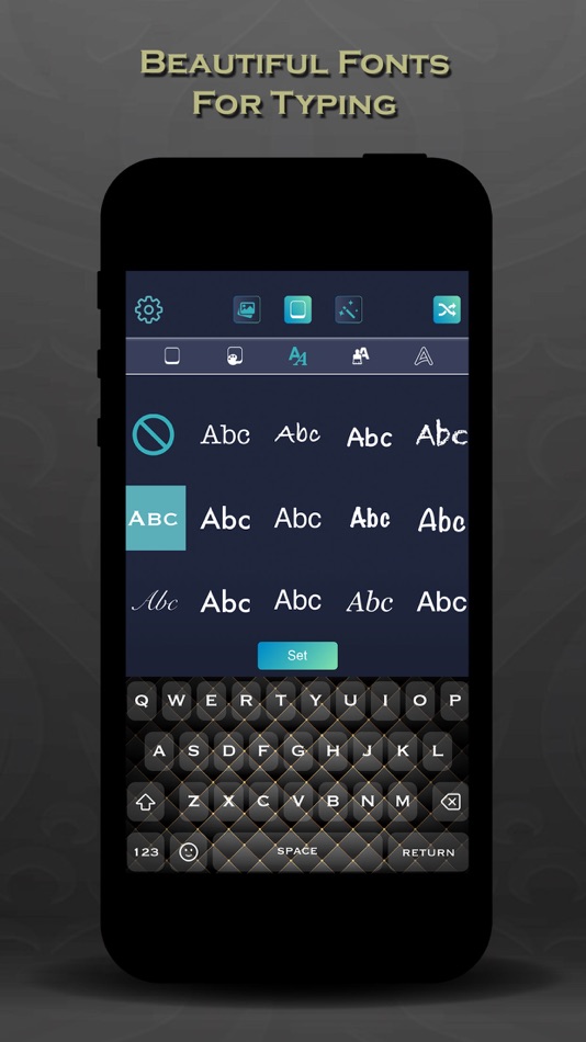 #4. Black Keyboard Themes Design (iOS) 由: Vanja Milanovic