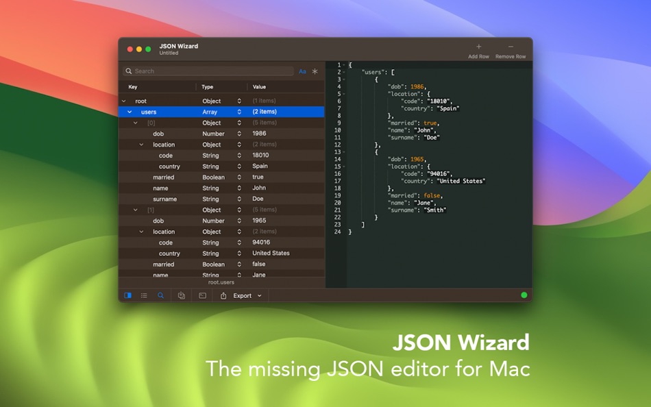 JSON Wizard - 2.2 - (macOS)