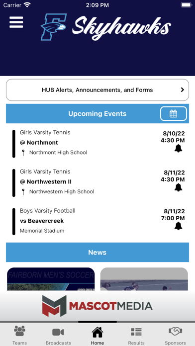 Fairborn Skyhawks Athletics Screenshot