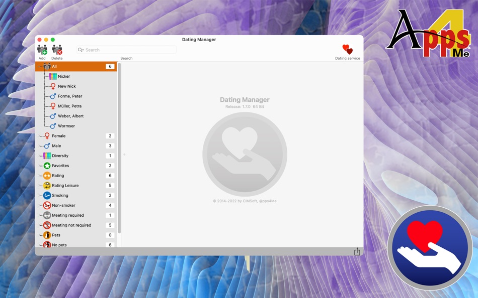 #1. Dating Manager (macOS) 由: @pps4Me