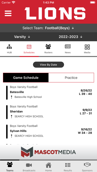 Searcy Lions Athletics Screenshot