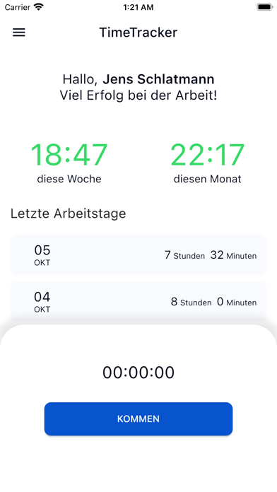MyTimeTracker - Zeiterfassung Screenshot