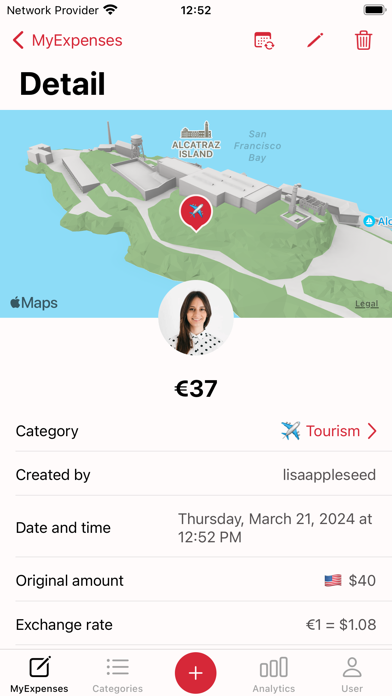 MyExpenses app Screenshot